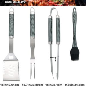 ROMANTICIST 20pc Heavy Duty BBQ Grill Tool Set in Case - The Very Best Grill Gift for Father's Day and Christmas - Professional BBQ Accessories Set for Outdoor Cooking Camping...