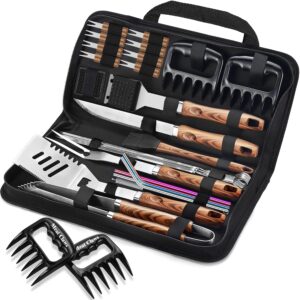 ROMANTICIST 27pcs Heavy Duty Grilling Gifts for Men Dad Fathers Day, Extra Thick BBQ Accessories Tools Set, Stainless Steel Grill Utensils Kit with Meat Claws, Carrying Bag for...