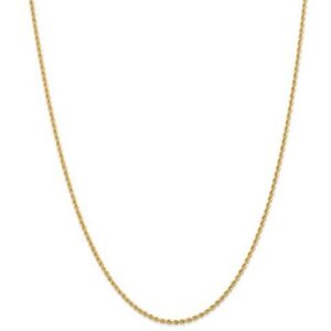Rope Chain Necklace in 14K Yellow Gold 20 Inches (2.00 mm)