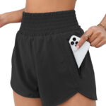 Rosvigor Womens Athletic Shorts High Waisted Running Shorts Gym Workout Shorts with Pockets