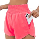 Rosvigor Womens Athletic Shorts High Waisted Running Shorts Gym Workout Shorts with Pockets