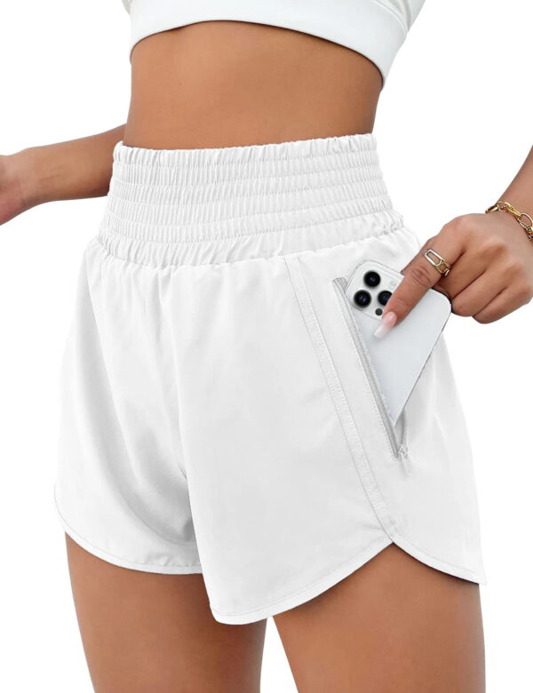Rosvigor Womens Athletic Shorts High Waisted Running Shorts Gym Workout Shorts with Pockets Rosvigor Womens Athletic Shorts High Waisted Running Shorts Gym Workout Shorts with Pockets