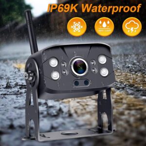 RV Backup Camera Wireless Plug and Play: Pre-Wired for Furrion System Recording Wide View Rear View Camera Clear Night Vision HD 1080P 7'' Touch Key Monitor for Trailer Camper...
