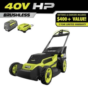 RYOBI 40V HP Brushless 20" Cordless Electric Battery Multi-Blade Walk Behind Self-Propelled Lawn Mower-8.0Ah Battery & Charger RY401260VNM