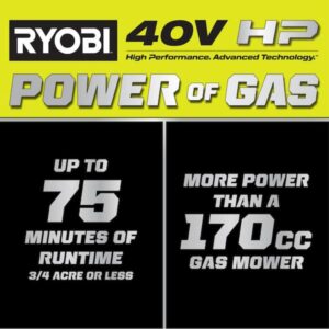 RYOBI 40V HP Brushless 21 in. Cordless Battery Walk Behind Multi-Blade Self-Propelled Mower w/ (2) 6.0Ah Batteries and Charger RY40HPLM02K2