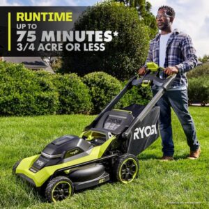RYOBI 40V HP Brushless 21 in. Cordless Battery Walk Behind Multi-Blade Self-Propelled Mower w/ (2) 6.0Ah Batteries and Charger RY40HPLM02K2