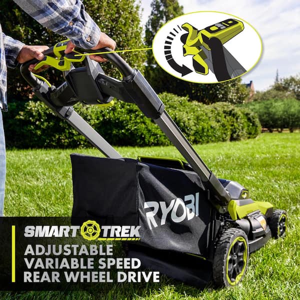 RYOBI 40V HP Brushless 21 in. Cordless Battery Walk Behind Multi-Blade Self-Propelled Mower w/ (2) 6.0Ah Batteries and Charger RY40HPLM02K2
