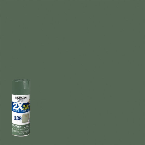 Sage Green, Rust-Oleum American Accents 2X Ultra Gloss Spray Paint- 12 oz, 6 Pack Sage Green, Rust-Oleum American Accents 2X Ultra Gloss Spray Paint- 12 oz, 6 Pack