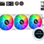 SAMA SM360 PRO AIO 360mm Liquid Cooler 2.8 inch Screen LCD Display CPU Cooler , Gaming Computer PC Cooler with 3 ARGB PWM Silent Fans