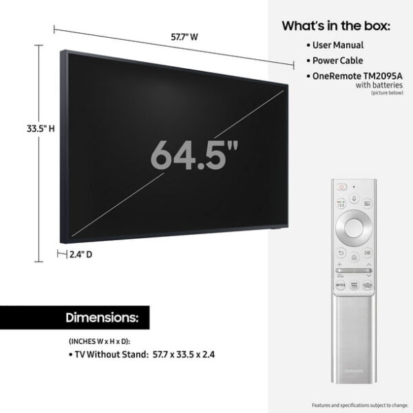 SAMSUNG 65" Class the Terrace Outdoor QLED 4K Smart TV with HDR QN65LST7TAFXZA