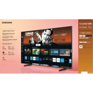 SAMSUNG 75” Class DU7200B Crystal UHD 4K Smart TV UN75DU7200BXZA 2024