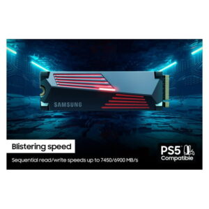 SAMSUNG SSD 990 PRO + Heatsink 1TB, PCIe 4.0, Compatible with PlayStation 5, Internal - MZ-V9P1T0GW