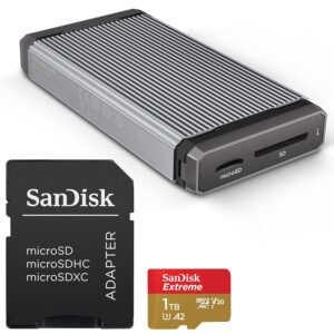 SanDisk 256GB Extreme microSDXC UHS-I Memory Card with Adapter - Up to 190MB/s, C10, U3, V30, 4K, 5K, A2, Micro SD Card - SDSQXAV-256G-GN6MA