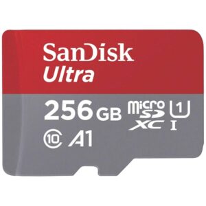 SanDisk 256GB Ultra microSDXC UHS-I Memory Card with Adapter - Up to 150MB/s, C10, U1, Full HD, A1, MicroSD Card - SDSQUAC-256G-GN6MA
