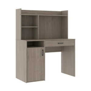 Sauder Beginnings Silver Sycamore Desk with Hutch and Drawer, Silver Sycamore Finish