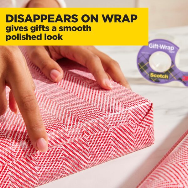 Scotch Tape Gift Wrap Tape, 19mm Wide x 10.1m, 3 Rolls in Dispensers