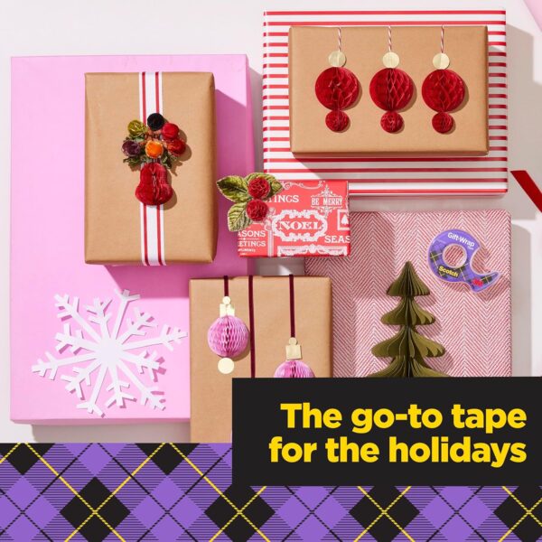 Scotch Tape Gift Wrap Tape, 19mm Wide x 10.1m, 3 Rolls in Dispensers