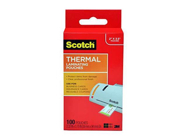 Scotch Thermal Laminating Pouches, 5 Mil Thick for Extra Protection, 2.32 x 3.70-Inches, Business Card Size, 100-Pack (TP5851-100) - Newegg.com