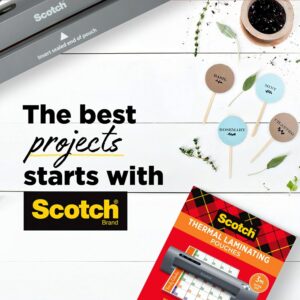 Scotch Thermal Laminating Sheets, Ideal Office or School Supplies, 9" x 11.5", 5-Mil Thick, 100 Laminating Pouches