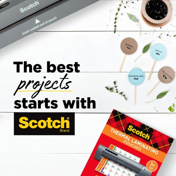 Scotch Thermal Laminating Sheets, Ideal Office or School Supplies, 9" x 11.5", 5-Mil Thick, 100 Laminating Pouches