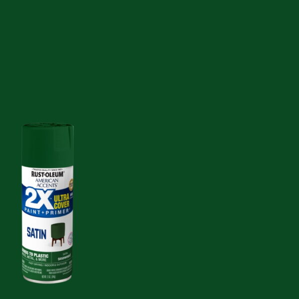 Seaweed, Rust-Oleum American Accents 2X Ultra Cover Satin Spray Paint-383195, 12 oz