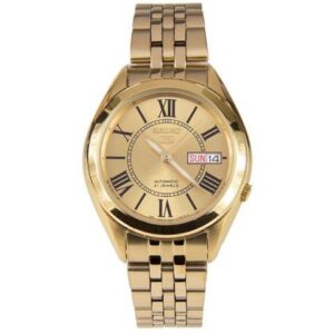 Seiko 5 Automatic 21 Jewels Gold Tone Dial Roman Numerals SNKL38K1 Mens Watch