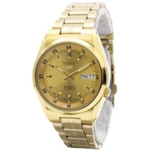 Seiko 5 Automatic 21 Jewels Japan Made Gold Tone Dial SNK574J1 30M Mens Watch
