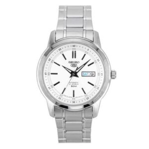Seiko 5 Stainless Steel Silver Dial 21 Jewels Automatic SNKM83J1 Men's Watch