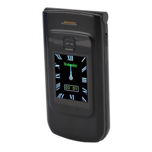 Senior Flip Cell Phone, Dual Card Dual Standby Elderly Cell Phone 2G with 4800mAh Battery for Call (Black)