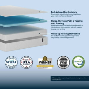 Serta 8" Queen Medium Tight Top Cooling Gel Memory Foam Mattress