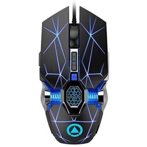 Silent Gaming Mouse USB Wired [3200 DPI] [Breathing Light] Ergonomic Game USB Computer Mice RGB Gamer Desktop Laptop PC Gaming Mouse, 7 Buttons for