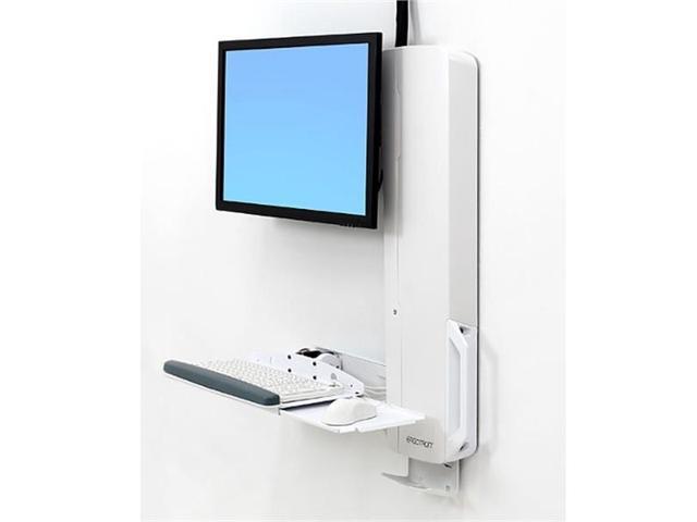 Sit Stand Vertical Lift Keyb Folded Up Wht /24in Disp