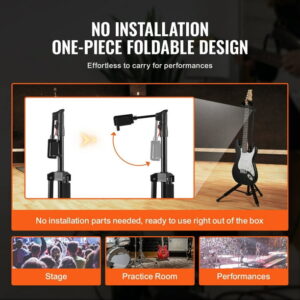 SKYSHALO Guitar Stand with Tripod Base, Supports up to 33 lbs, Adjustable Height from 35.4" to 47.2", Foldable Design for Easy Storage, Suitable for Acoustic, Electric, and Bass...