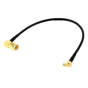 SMA Curved Male to MCX Male Connecting Port Extension Cable Cord 19.5cm