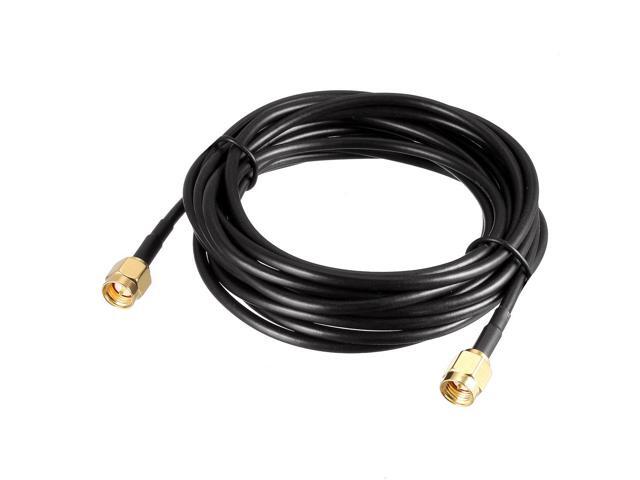 SMA Male to SMA Male Coaxial Cable 50 Ohm for Ham Radio, Antenna, Wireless LAN Devices 10 Feet RG174