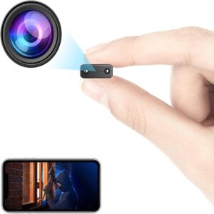 Small Wireless Spy Camera WiFi Hidden Security Camera, 2025 Mini Nanny Cam for Pet, Baby, Indoor and Outdoor, 1080P Remote Control, Phone App