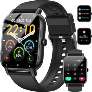 Smart Watch (Answer/Make Call), 1.85" Smartwatch for Men Women IP68 Waterproof, 100+ Sport Modes, Fitness Activity Tracker, Heart Rate Sleep Monitor,