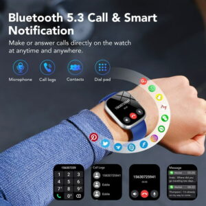 Smart Watch Fits for Android and IPhone, IP68 Waterproof Smartwatch for Women Men 120 Sports Modes 1.91-inch Fitness Tracker, Smart Watch with Bluetooth Call(Answer/Make Calls),...