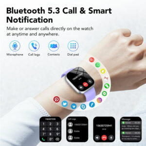 Smart Watch Fits for Android and Iphone, IP68 Waterproof Smartwatch for Women Men 100+ Sports Modes 1.91-inch Fitness Tracker, Smart Watch with Bluetooth Call(Answer/Make...