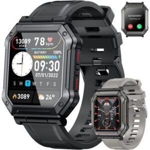 Smart Watch for Men Fitness Tracker Watch (Make/Answer Call) Bluetooth Tactical Military Smartwatch for IOS Android Phones Outdoor Waterproof Digital