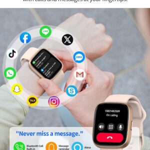 Smart Watch for Men Women, Bluetooth Calling, 1.83" HD Touch Screen Fitness Tracker, 100+ Sports Modes,Heart Rate Sleep Monitor， DIY Dial, IP68 Waterproof, Compatible with...