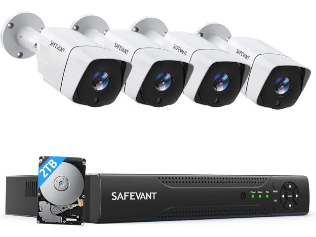 SMONET 5MP Super HD Security Camera System with 2TB Hard Drive,SAFEVANT Home NVR Systems with 4pcs 5MP Outdoor Indoor Surveillance IP Cameras with