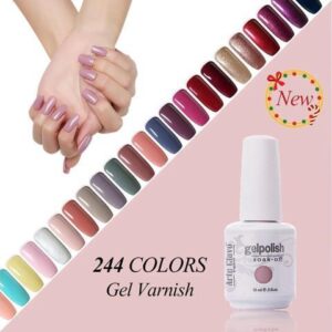 Soak Off Organic UV Gel Semi Permanent Lucky Nails Gel Varnish Led Lamp Nail Polish 244 Colors UV Gel Nail Polish