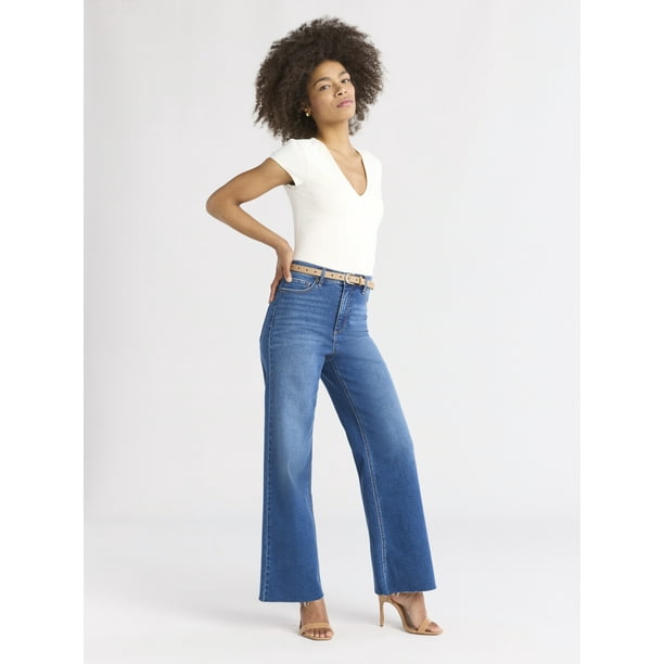 Sofia by Sofia Vergara Women's and Women's Plus Margot Wide Crop Super High Rise Jeans, Sizes 0-28W