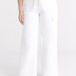 Sofia by Sofia Vergara Women's and Women's Plus Margot Wide Leg High Rise Cargo Jeans with Belt, Sizes 0-28W