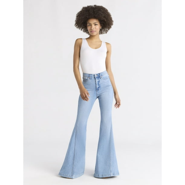 Sofia by Sofia Vergara Women's and Women's Plus Melisa Mega Flare High Rise Jeans, Sizes 0-28W