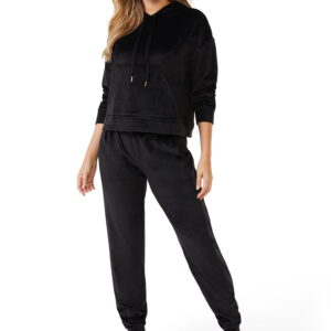 Sofia Intimates by Sofia Vergara Women's and Women's Plus Size Cropped Hoodie and Jogger Pants Set, 2-Piece