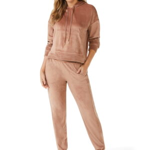 Sofia Intimates by Sofia Vergara Women's and Women's Plus Size Cropped Hoodie and Jogger Pants Set, 2-Piece
