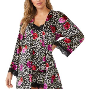 Sofia Intimates by Sofia Vergara Women's and Women's Plus Size Crushed Velvet Cami, Tap Pants and Robe Set, 3-Piece