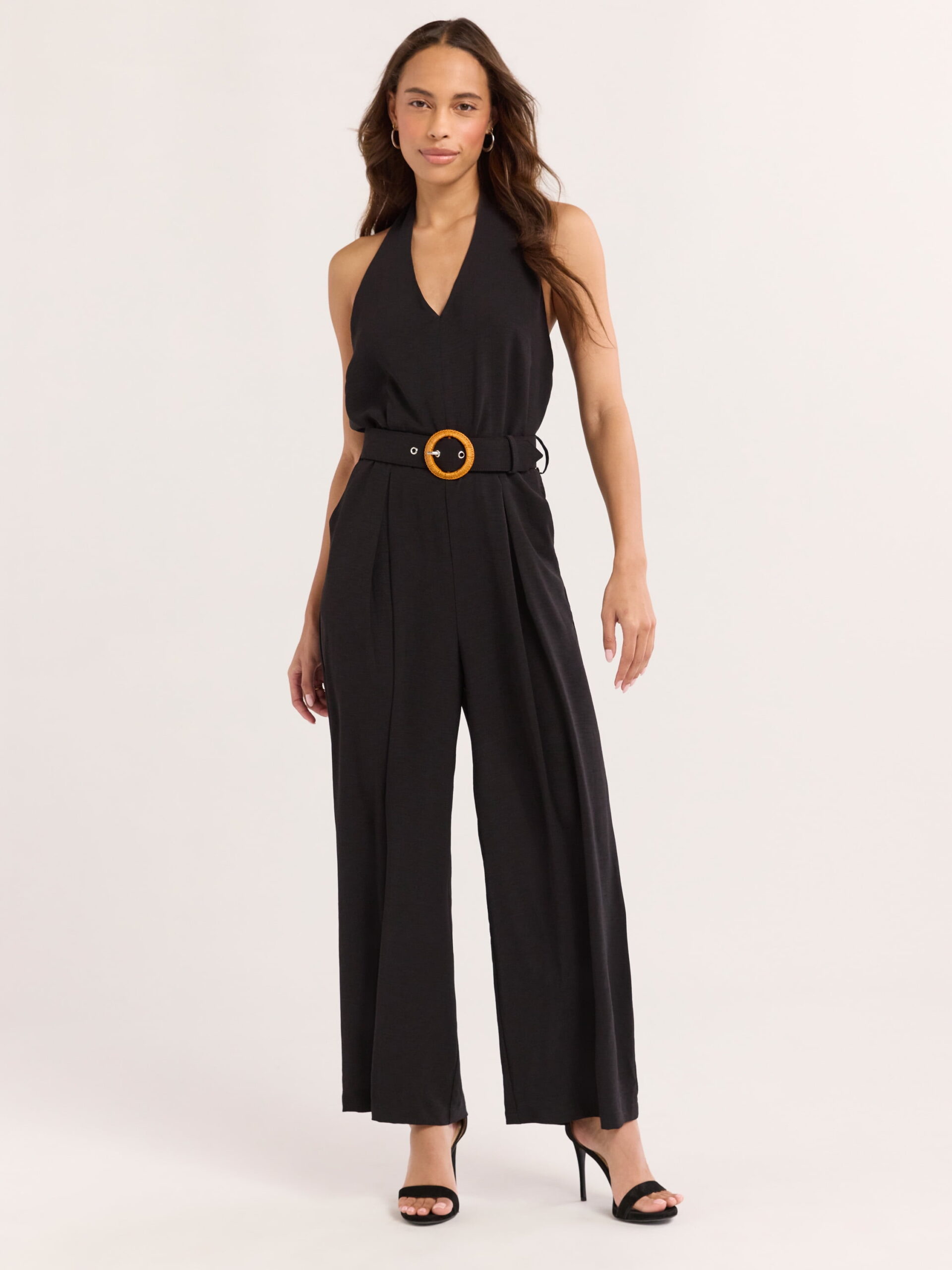 Sofia Jeans Women's and Women's Plus Belted Jumpsuit, Sizes XS-4X